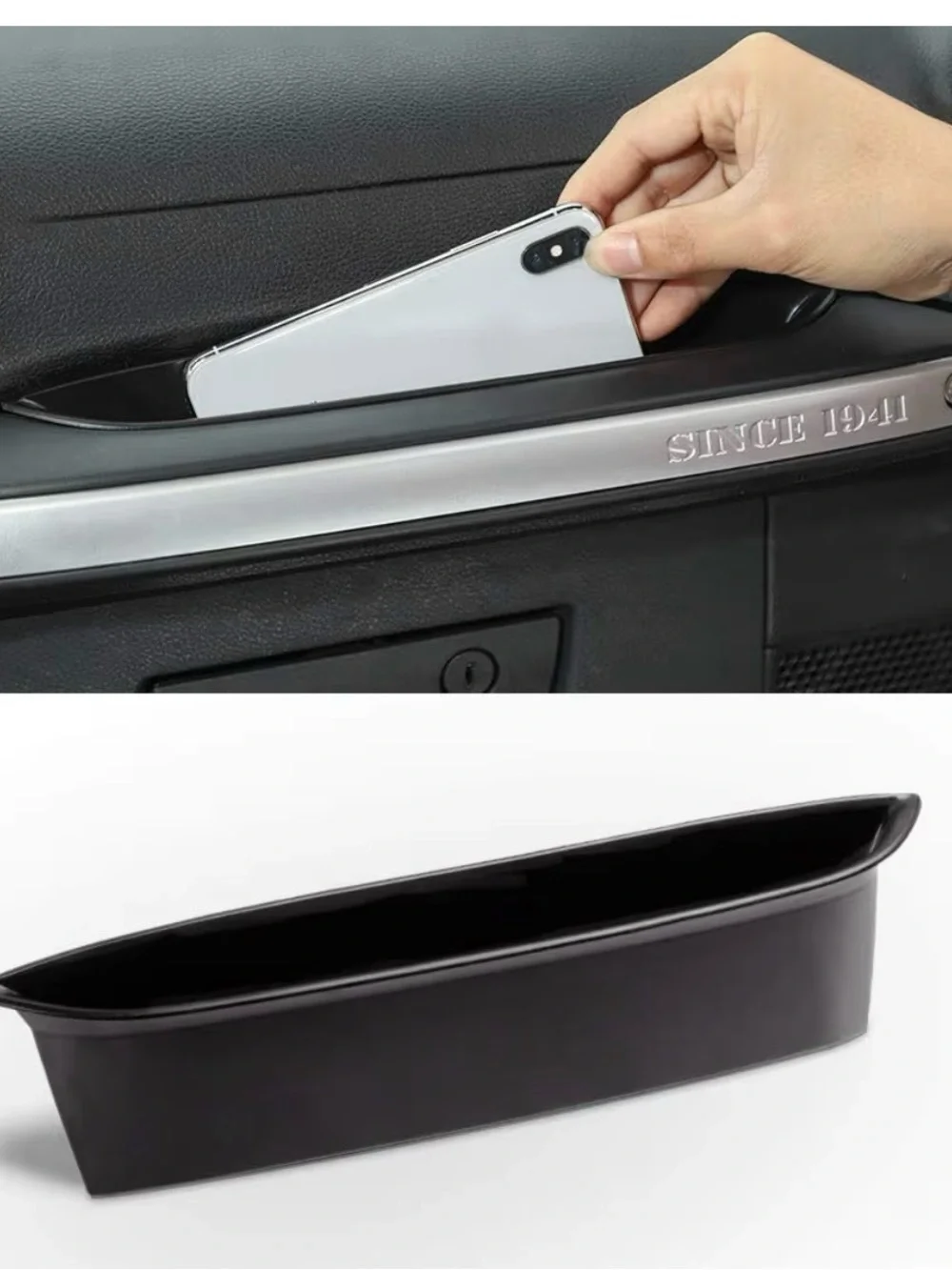 Jeep Wrangler Black Center Console Side Storage Organizer and handle storage